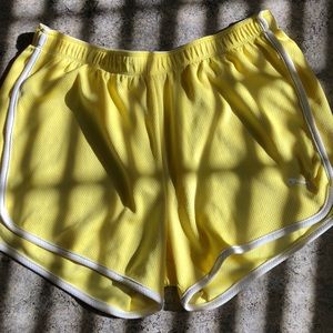 yellow athletic shorts